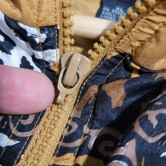 Vintage Silk Multicolor Animal Print Bomber Jacket By Anney Collection Size XL - Picture 4 of 4